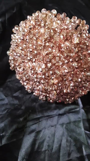 Rose Gold Crystal Wedding Bouquet: Handmade Wire Bride Bouquet