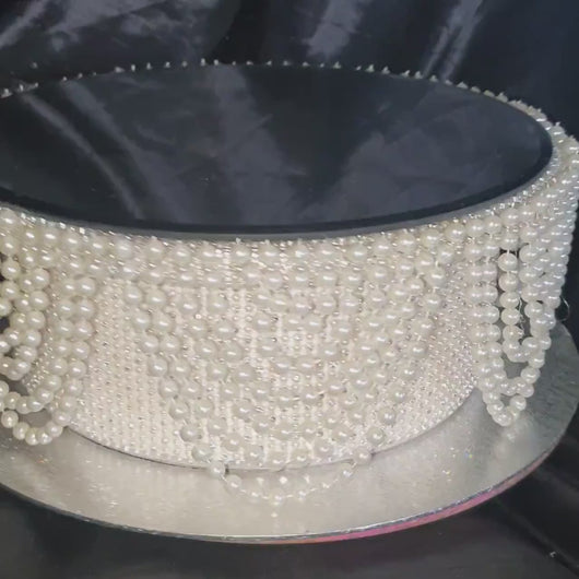Pearl Rhinestone Wedding Cake Stand Vintage Inspired Mirror Top Cake display stand