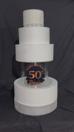 Personalised Cake stand, [ Acrylic cake separator [Wedding. Birthday cake stand by Crystal wedding uk