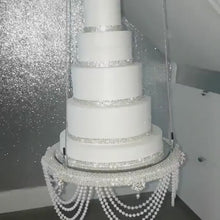 Load and play video in Gallery viewer, Hanging Cake Swing: Crystal &amp; Pearl Wedding Cake Stand
