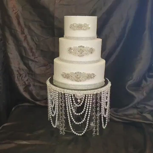 Pearl wedding cake stand, Vintage style ,art deco, Gatsby wedding cake plate. by Crystal wedding uk