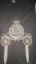 Load and play video in Gallery viewer, Crystal Carriage Cake Topper: Fairytale Wedding Decoration
