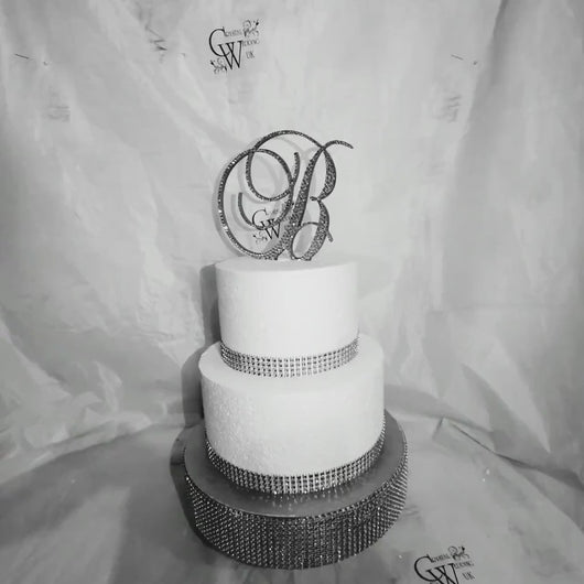 Swarovski Crystal Letter Cake Topper: 8" Rhinestone Monogram