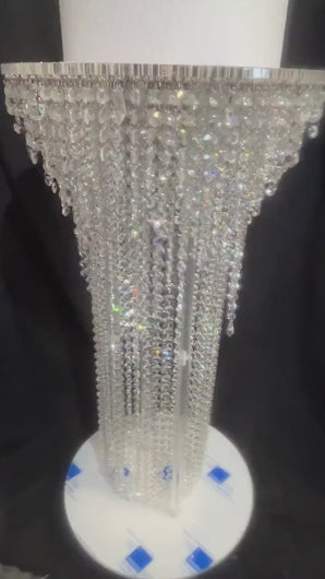 Tall floor cake table Crystal Chandelier Cake Stand Set: LED Wedding Cake Separators