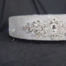 Load and play video in Gallery viewer, Rhinestone crystals silver cake stand, wedding cake stand,  round  by Crystal wedding uk
