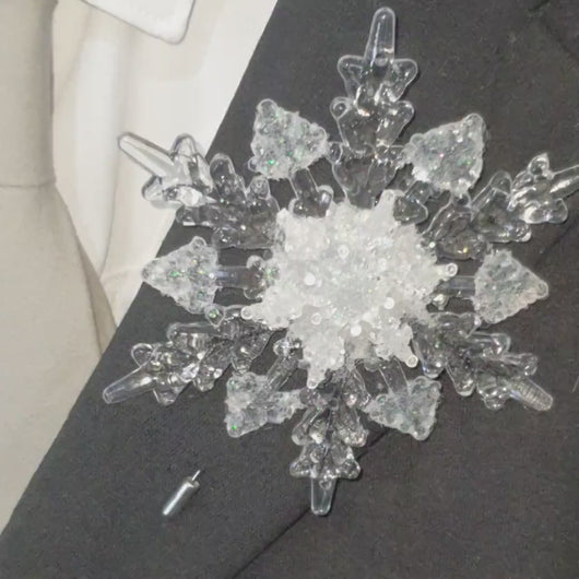 Crystal Snowflake Boutonniere: Winter Wedding Groom Accessory