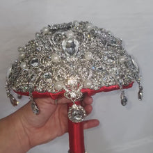 Load and play video in Gallery viewer, Brooch bouquet, jewel bouquet, Full jeweled bouquets. by Crystal wedding uk
