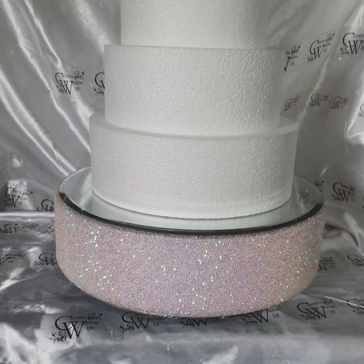 Crystal Diamante ENCRUSTED resin  crystal wedding cake stand - round or square by Crystal wedding uk