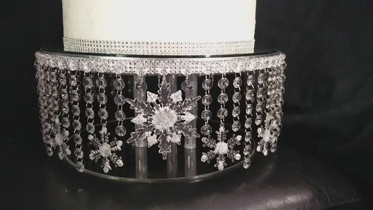 Snowflake Cake Stand Crystal effect or glass beads- cake stand for a Winter wedding by Crystal wedding uk