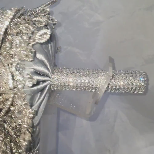 Diamante bouquet brooch , leafJewel crystal wedding bouquet Crystal Bridal Bouquet, bling cascade Jewel bouquet by Crystal wedding uk