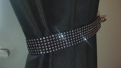 Curtain tie backs, Pair (x2) Of Diamante RHINESTONE Crystal stones , magnetic hold Backs for Curtains by Crystal wedding uk