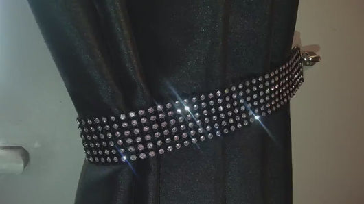 Curtain tie backs, Pair (x2) Of Diamante RHINESTONE Crystal stones , magnetic hold Backs for Curtains by Crystal wedding uk