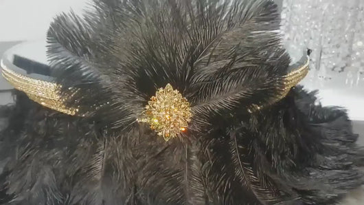 Ostrich Feather cake  stand ,GATSBY 1920's style wedding cake stand  - many colours - all sizes by Crystal wedding uk