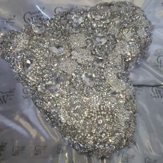 BROOCH BOUQUET Heart shaped brooch bouquet valentine jewel heart wedding bouquet. by Crystal wedding uk