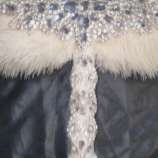 Ivory Feather Fan, Brides wedding bouquet  fan style 1920's event - any colour as custom made by Crystal wedding uk