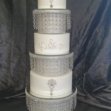 Load and play video in Gallery viewer, Crystal cake Jewellery [ 3 letters and 2pc of brooch set , cake decoration, rhinestone cake jewellery, by Crystal wedding uk

