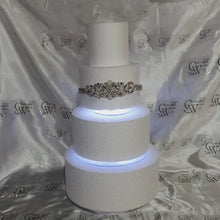 Load and play video in Gallery viewer, LED cake separator, Light up wedding cake divider, cake spacer by Crystal wedding uk
