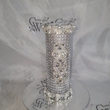 Load and play video in Gallery viewer, Bling Bouquet Holder, rhinestone crystal Diamonte holder, Rhinestone &amp; pearl Wedding Bouquet Holder , Glam Bling Bouquet Holders
