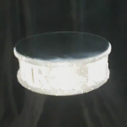 Mr & Mrs + personalised  with wedding date- REAL CRYSTAL stones covered wedding cake stand + lights by Crystal wedding uk