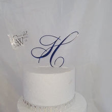 Load and play video in Gallery viewer, Initial Cake toppers 4&#39;&#39; [ Any Letter monogram custom cake topper [ letter cake topper [ rhinestone cake topper
