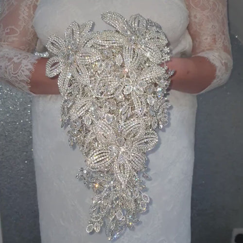 Diamante bouquet brooch Jewel rhinestone crystal wedding bouquet Crystal Bridal Bouquet, bling cascade Jewel bouquet by Crystal wedding uk