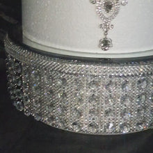 Load and play video in Gallery viewer, Real crystal tiered stacked crystal cake stands and separators with led by Crystal wedding uk
