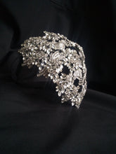 Load image into Gallery viewer, large Vintage couture inspired crystal tiara side hair piece
