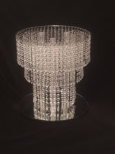 Load image into Gallery viewer, Wedding cake stand, Tiered style, real  crystal chandelier cake stand+ LED

