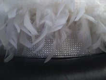 Load image into Gallery viewer, Diamante and Feather surround wedding cake stand Set of 2 - many colours
