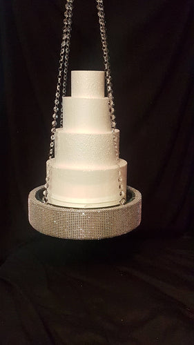 Suspended  plateau Swing cake stand Swarovski crystal rhinestones