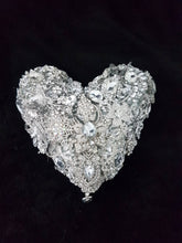 Load image into Gallery viewer, Heart brooch bouquet, jewel heart wedding bouquet.
