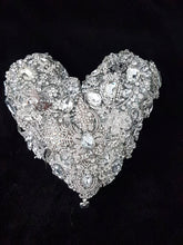 Load image into Gallery viewer, Heart brooch bouquet, jewel heart wedding bouquet.
