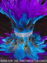 Load image into Gallery viewer, Peacock Feather &amp; diamante design wedding cake stand  1920&#39;s  Gatsby style  round/square  all sizes
