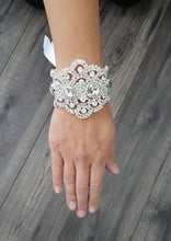 Load image into Gallery viewer, Wedding Cuff,  Vintage Glam,Art Deco, Crystal rhinestone  bracelet. by Crystal wedding uk
