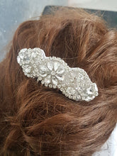 Load image into Gallery viewer, Vintage Glam hair comb, Art Deco, Crystal rhinestone  hairpiece,  Great Gatsby.
