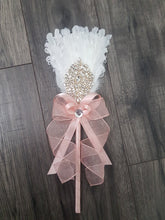 Load image into Gallery viewer, Bridesmaid Feather Fan flower girl wand. feather bouquet,  Great Gatsby 1920&#39;s wedding - ANY COLOUR
