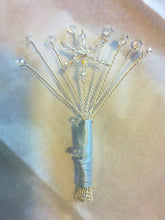 Load image into Gallery viewer, Crystal Snowflake buttonhole/boutonniere  for a Winter wedding
