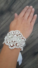 Load image into Gallery viewer, Wedding Cuff,  Vintage Glam,Art Deco, Crystal rhinestone  bracelet. by Crystal wedding uk
