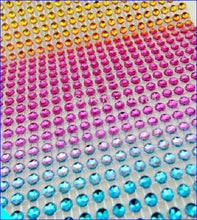 Load image into Gallery viewer, Rainbow multi  Rhinestone ribbon, Diamond Mesh, Diamante Bling, Crystal trim 1 METER cake trim. by Crystal wedding uk
