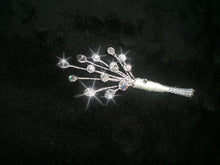 Load image into Gallery viewer, Crystal wire bouquet, Jewel crystal wedding bouquet&amp;  comlimentary groom&#39;s buttonhole.
