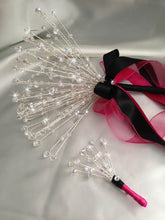 Load image into Gallery viewer, Crystal wire bouquet, Jewel crystal wedding bouquet&amp;  comlimentary groom&#39;s buttonhole.
