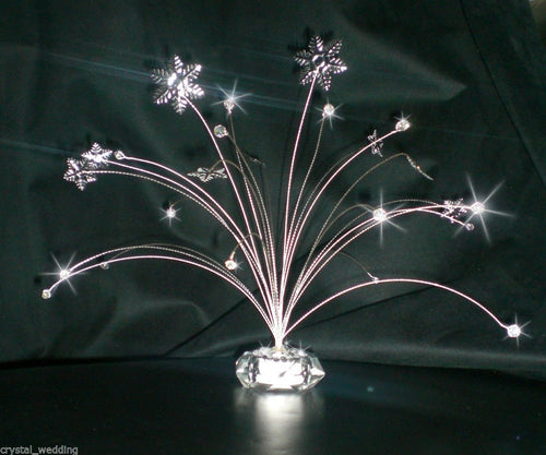 Snowflake  and crystal wedding table centrepiece wedding decor table decoration by Crystal wedding uk