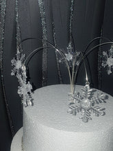 Load image into Gallery viewer, Sparkling Snowflake Cake topper,  for a Winter , Christmas wedding
