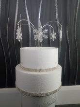 Load image into Gallery viewer, Sparkling Snowflake Cake topper,  for a Winter , Christmas wedding
