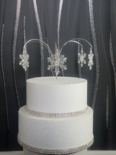 Load image into Gallery viewer, Sparkling Snowflake Cake topper,  for a Winter , Christmas wedding
