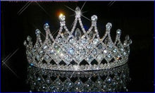 Load image into Gallery viewer, Tall  crystal tiara crown  Couture inspired modern crystal tiara Clear rhinestone crystal  &#39;last one&#39;
