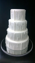 Load image into Gallery viewer, Diamante Rhinestone cake stand, platform plate White or ivory pearl &amp; real glass crystals
