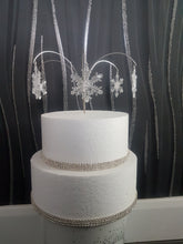 Load image into Gallery viewer, Sparkling Snowflake Cake topper,  for a Winter , Christmas wedding
