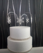 Load image into Gallery viewer, Sparkling Snowflake Cake topper,  for a Winter , Christmas wedding
