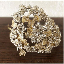 Load image into Gallery viewer, large Vintage couture inspired crystal tiara side hair piece
